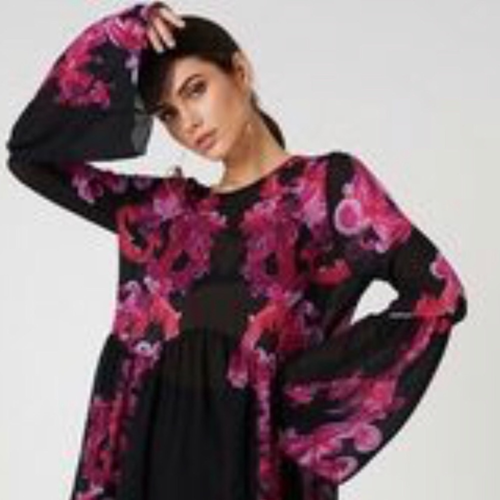 Free People sheer printed dress or top